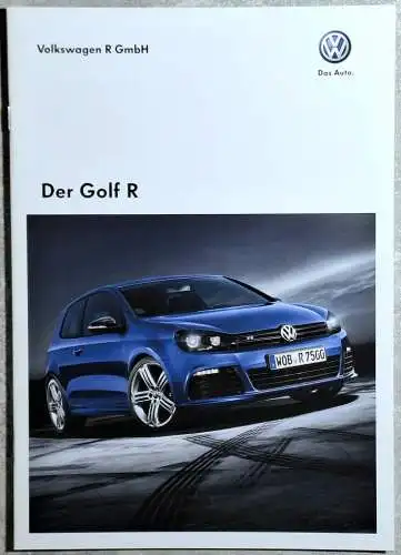 Prospekt VW Volkswagen Golf R 10/2010 Modelljahr 2011. 