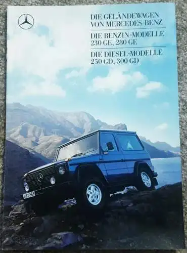 Prospekt Mercedes Benz G-Modell 250 GD, 300 GD, 230 GE, 280 GE 8/1987 Modelljahr 1988. 