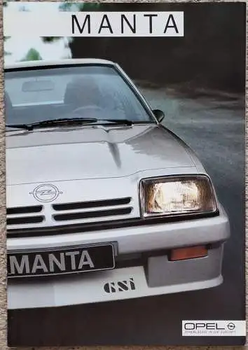 Prospekt Opel Manta B 8/1984 Modelljahr 1985. 