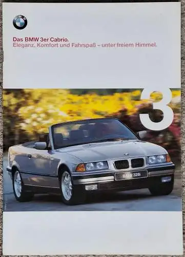 Prospekt BMW 3er 318i 320i 328i Cabrio E36 1/1998 Modelljahr 1998. 