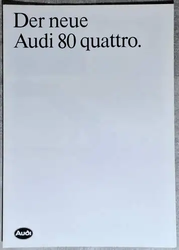 Prospekt Audi 80 quattro 9/1984 Modelljahr 1985. 