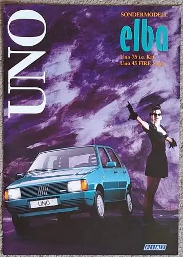 Prospekt Fiat Uno Sondermodell Elba 9/1988. 