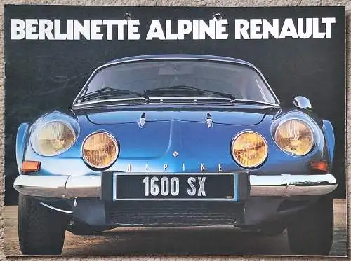 Prospekt Renault Alpine A110 Berlinette 1600 SX 1976. 