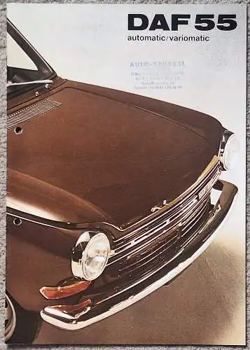 Prospekt DAF 55 8/1969 Modelljahr 1970. 