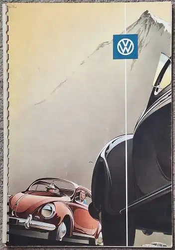 Prospekt VW Volkswagen Käfer Ovali Standard, Export, Cabriolet ca. 1956, Ringbindung. 