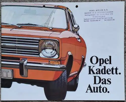 Prospekt Opel Kadett B 8/1970 Modelljahr 1971 mit Rallye. 