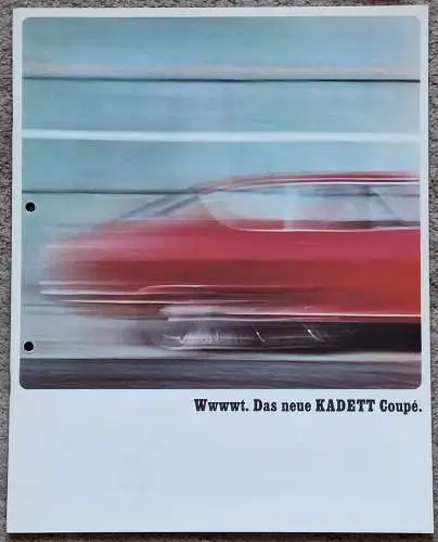 Prospekt Opel Kadett B Coupe 1/1966 Modelljahr 1966. 
