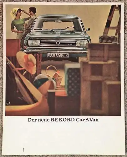 Prospekt Opel Rekord B CarAVan 8/1965 Modelljahr 1966. 