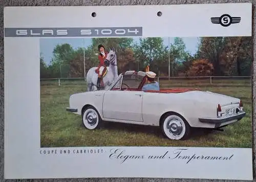 Prospekt Glas S1004 Coupe, Cabriolet 2/1962. 