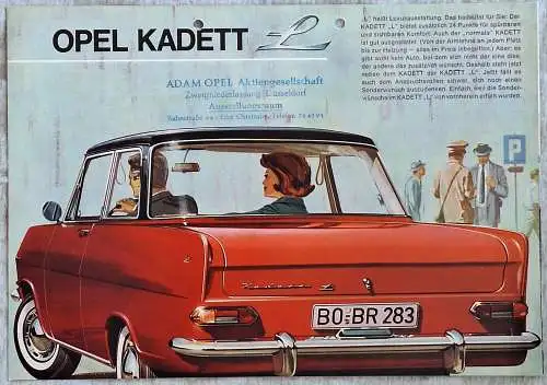Prospekt Opel Kadett A L 10/1963 Modelljahr 1964. 
