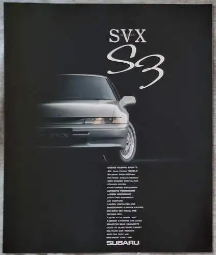 Prospekt Subaru SVX Sondermodell S3 11/1994, 6 Seiten, JDM japanisch. 