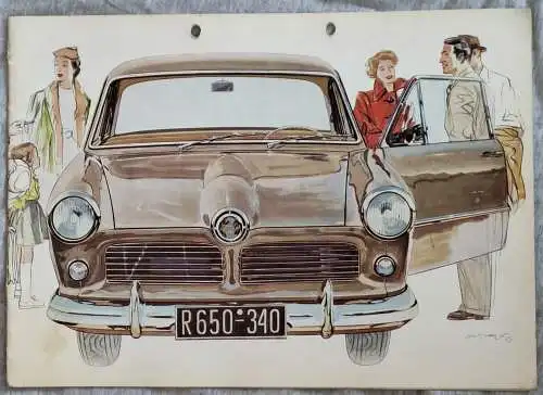 Prospekt Ford Taunus 12M ca. 1953 Weltkugel. 