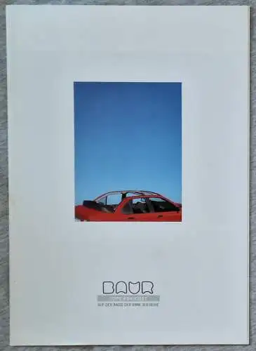 Prospekt Baur BMW 3er Cabrio-Limousine Topcabriolet E36 ca. 1992. 