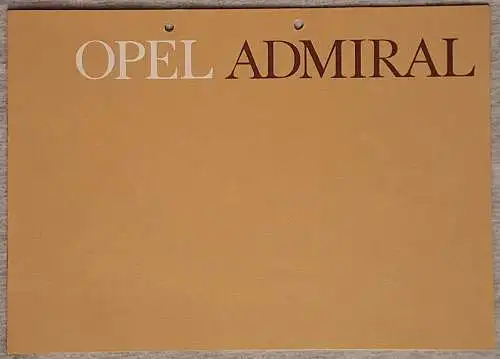 Prospekt Opel Admiral KAD A 2/1964. 
