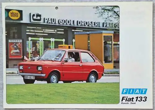 Prospekt Fiat Seat 133 7/1975 Modelljahr 1976. 