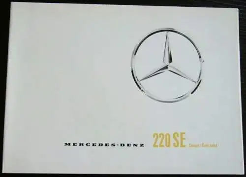 Prospekt Mercedes Benz 220 SE Coupe, Cabriolet W111 1/1965. 