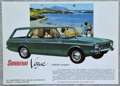 Prospekt Sunbeam Vogue Station Wagon ca. 1968. 