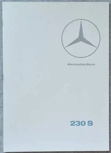 Originaler Prospekt Mercedes-Benz 230 S Heckflosse 2/1967. 