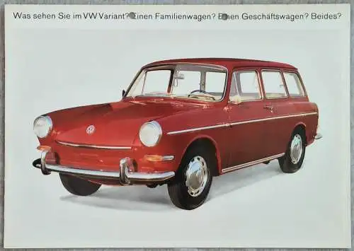 Prospekt Volkswagen Typ 3 1500/1600 Variant 8/1965 Modelljahr 1966. 