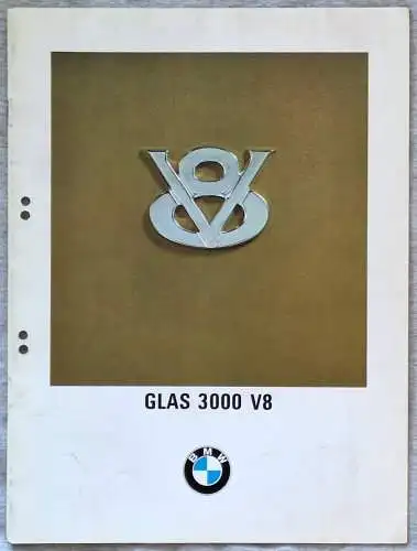 Prospekt BMW Glas 3000 V8 8/1967 Modelljahr 1968. 