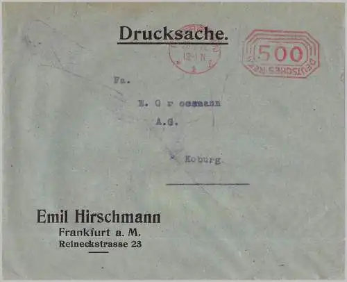 Deutsches Reich 1922 Nr Freistempel Freistempel