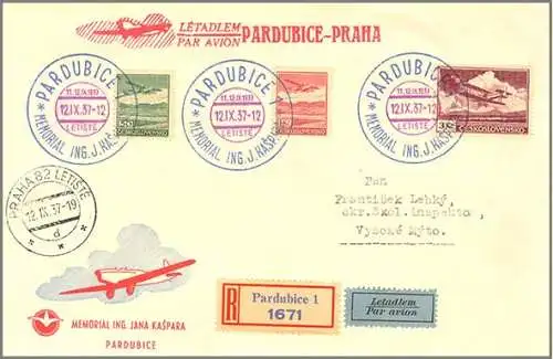 Tschechoslowakei 1937 Nr 303 304 306 Rundstempel (Datum und/oder Ort klar) Sonderstempel