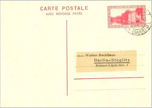 Saargebiet/Saarland 1932 Nr P23 Rundstempel (Datum und/oder Ort klar)