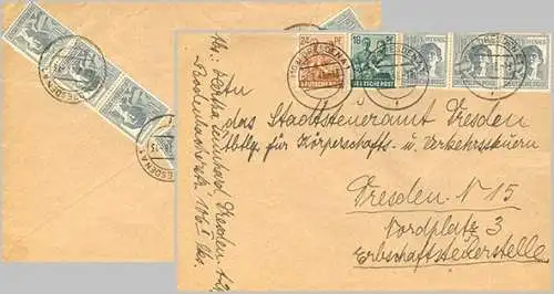 All. Bes. Bizone 1948 Brief Rundstempel (Datum und/oder Ort klar)
