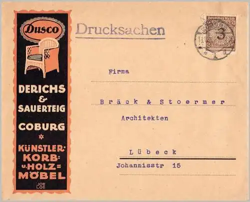 Deutsches Reich  Nr 338 Wertzifern Brief