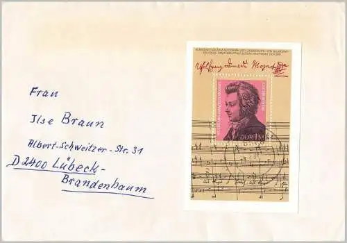 DDR 1981 Nr 2572 Blockausgabe 225 Geburtstag von Wolfgang Amadeus  Mozart Rundstempel (Datum und/oder Ort klar)