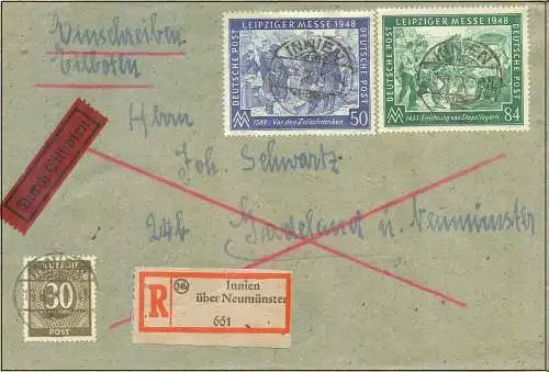 All. Bes. Gem.-Ausg. 1948 Nr 967/68 Leipziger Frühjahrsmesse Brief