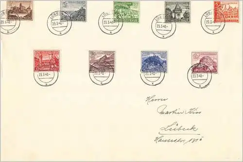 Deutsches Reich 1940 Nr 730/38 Winterhilfswerk Bauwerke Rundstempel (Datum und/oder Ort klar)