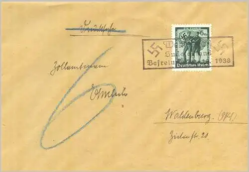 Sudetenland Karlsbad 1938 Brief