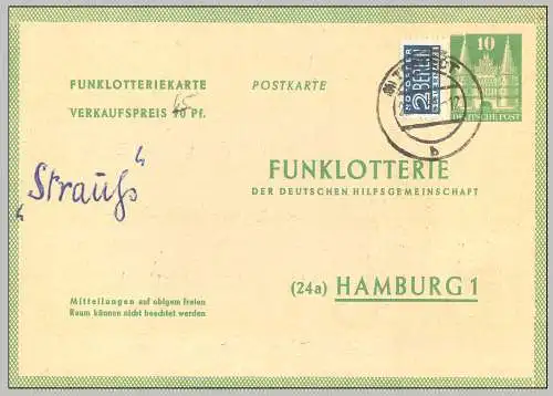 All. Bes. Bizone 1952 Nr FP 2II Gebraucht
