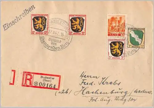 Saargebiet/Saarland 1947 Rundstempel (Datum und/oder Ort klar) Brief Sonderstempel
