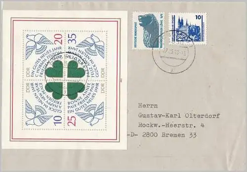 DDR 1980 Nr Block und Mi.3344 Brief