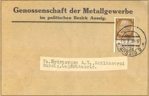 Sudetenland Karlsbad 1938 Brief