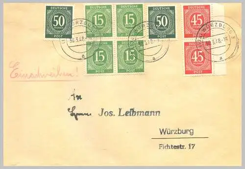 All. Bes. Bizone 1948 Rundstempel (Datum und/oder Ort klar) Brief