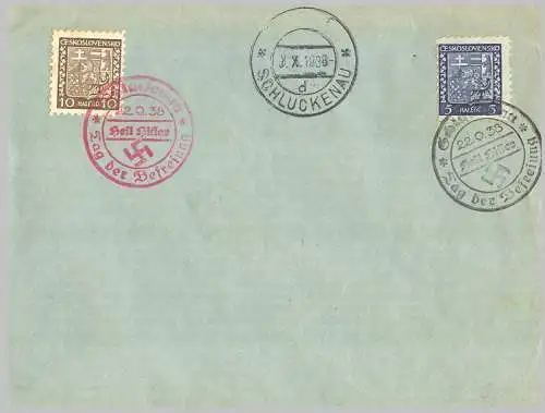 Sudetenland Karlsbad 1938 Brief Sonderstempel