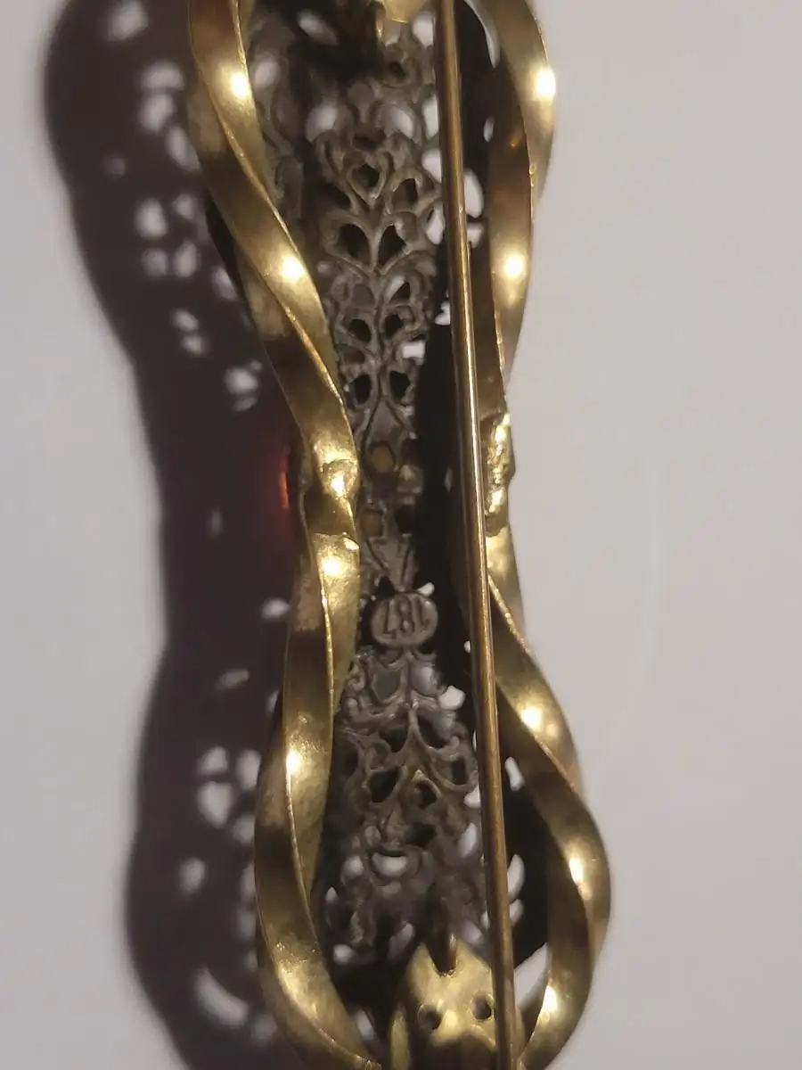 Brosche aus dem Jugendstil (ca. 1890–1910) Böhmen um 1900 – Signiert 