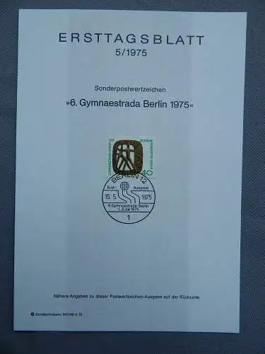 Deut. Lokala. ab 1945 Nur Hauptgebiet 1975 Ersttagsstempel