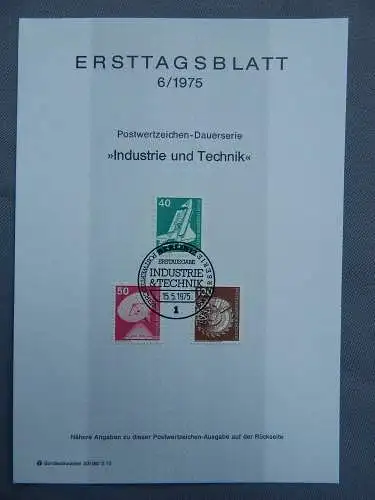 Deut. Lokala. ab 1945 Nur Hauptgebiet 1975 Ersttagsstempel