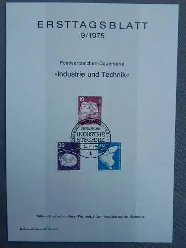 Deut. Lokala. ab 1945 Nur Hauptgebiet 1975 Ersttagsstempel