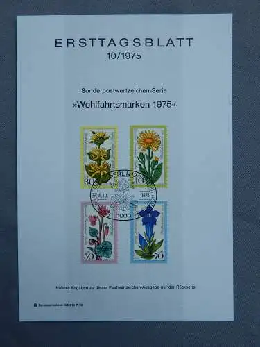 Deut. Lokala. ab 1945 Nur Hauptgebiet 1975 Ersttagsstempel
