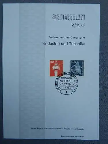 Deut. Lokala. ab 1945 Nur Hauptgebiet 1976 Ersttagsstempel