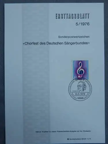 Deut. Lokala. ab 1945 Nur Hauptgebiet 1976 Ersttagsstempel