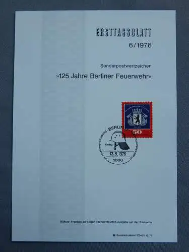 Deut. Lokala. ab 1945 Nur Hauptgebiet 1976 Ersttagsstempel