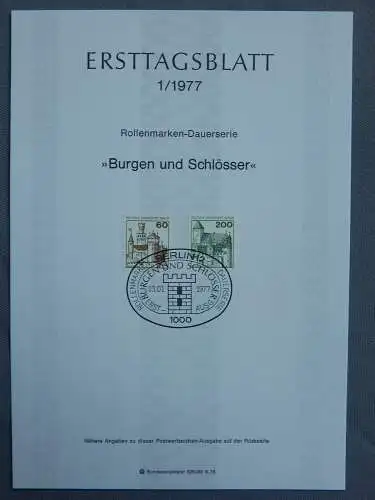 Deut. Lokala. ab 1945 Nur Hauptgebiet 1977 Ersttagsstempel