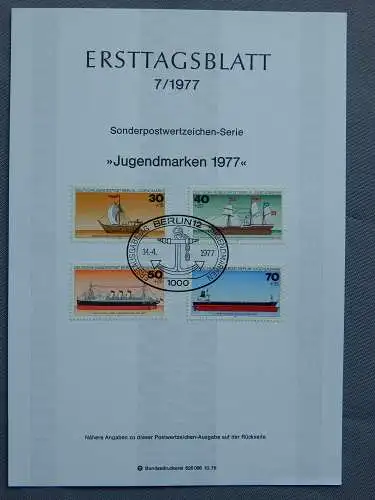 Deut. Lokala. ab 1945 Nur Hauptgebiet 1977 Ersttagsstempel