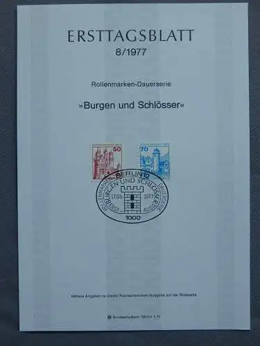 Deut. Lokala. ab 1945 Nur Hauptgebiet 1977 Ersttagsstempel